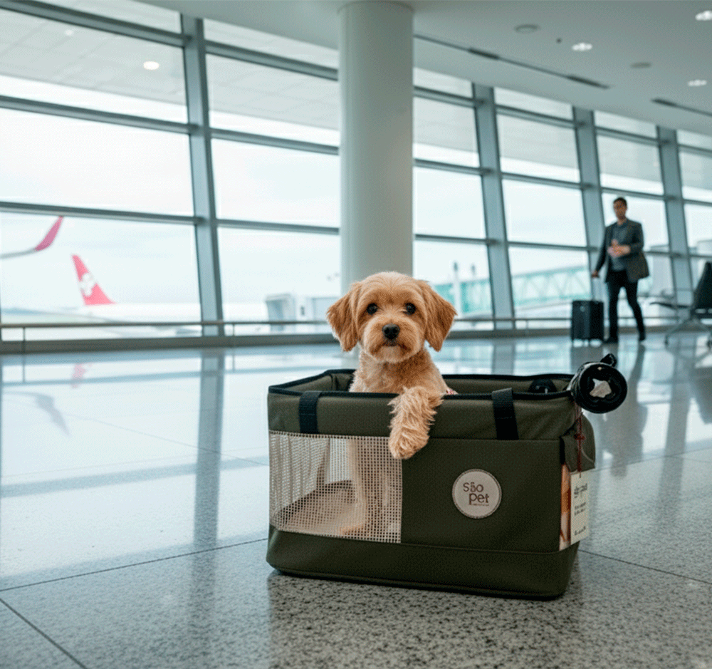 Bolsa de Transporte Aerial São Pet Verde para Cães e Gatos - Tam. G