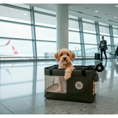 Bolsa de Transporte Aerial São Pet Verde para Cães e Gatos