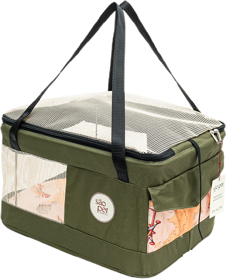 Bolsa de Transporte Aerial São Pet Verde para Cães e Gatos - Tam. G