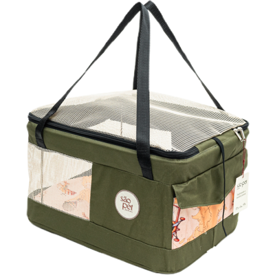 Bolsa de Transporte Aerial São Pet Verde para Cães e Gatos