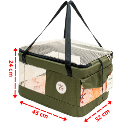Bolsa de Transporte Aerial São Pet Verde para Cães e Gatos