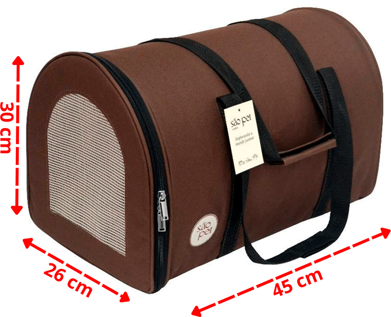 Bolsa de Transporte Redonda São Pet Marrom para Cães e Gatos - Tam. AZ