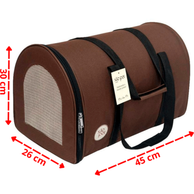Bolsa de Transporte Redonda São Pet Marrom para Cães e Gatos