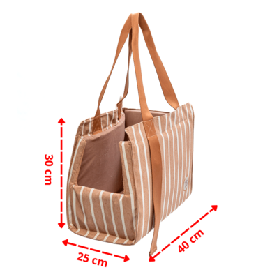 Bolsa de Passeio Ipanema São Pet Bege para Cães e Gatos
