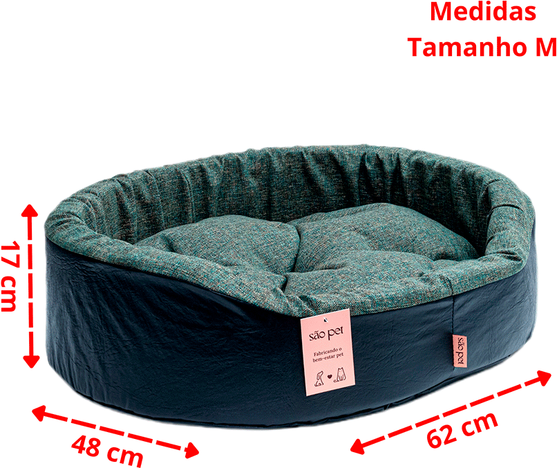 Cama São Pet Eur Criative Verde para Cães e Gatos - Tam. M