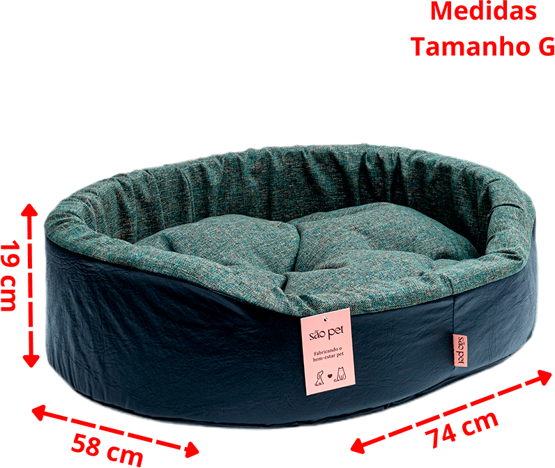 Cama São Pet Eur Criative Verde para Cães e Gatos - Tam. G