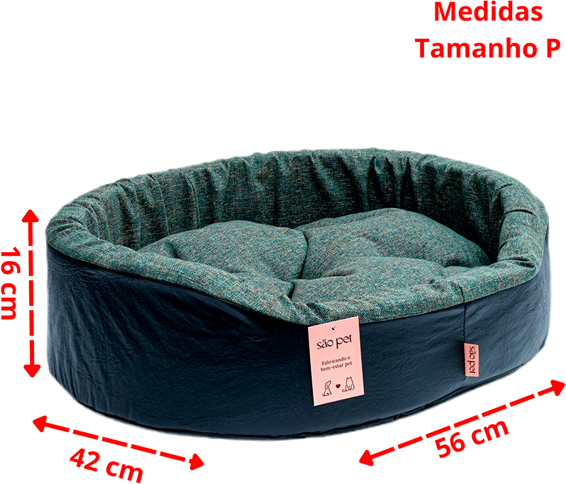 Cama São Pet Eur Criative Verde para Cães e Gatos - Tam. P