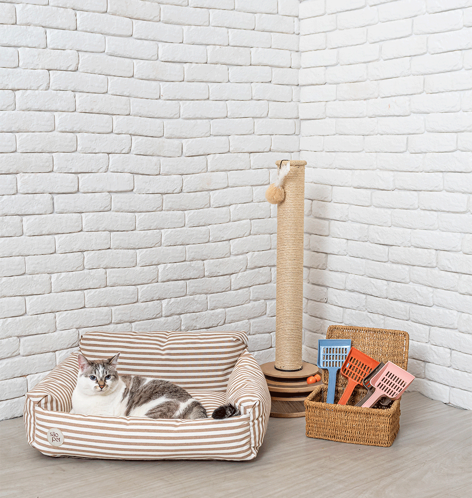 Cama São Pet Ilhéus Bege para Cães e Gatos - Tam. P
