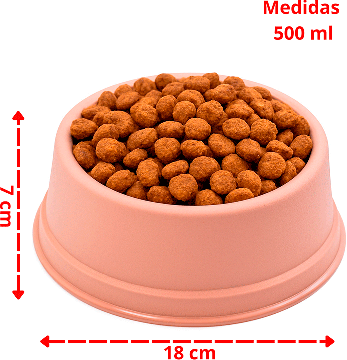 Comedouro São Pet Filhote para Cães e Gatos Rosé - 500 mL