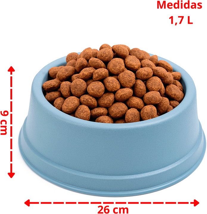 Comedouro São Pet Médio para Cães e Gatos Azul - 1,7 L