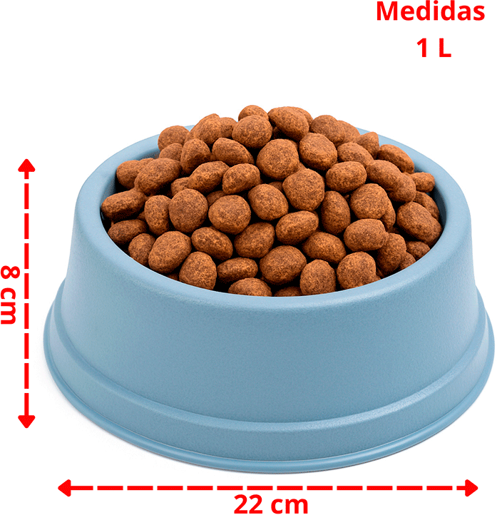 Comedouro São Pet Pequeno para Cães e Gatos Azul - 1 L