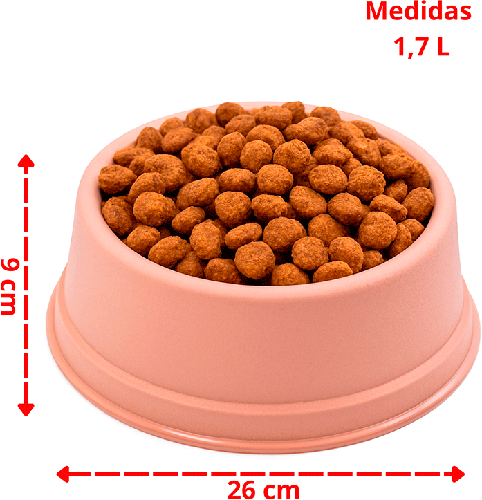 Comedouro São Pet Médio para Cães e Gatos Rosé - 1,7 L