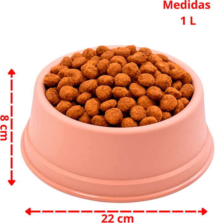 Comedouro São Pet Pequeno para Cães e Gatos Rosé - 1 L