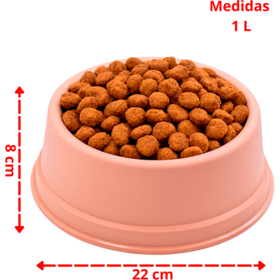 Comedouro São Pet Grande para Cães e Gatos Rosé