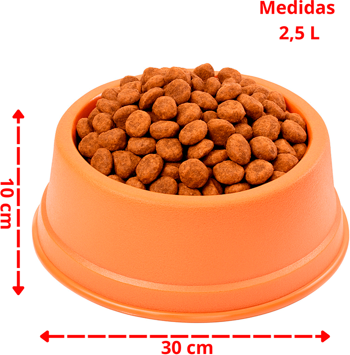 Comedouro São Pet Grande para Cães e Gatos Terracota - 2,5 L
