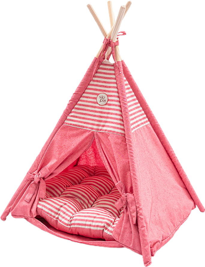Tenda São Pet Paraty Vermelha para Cães e Gatos - Tam. P