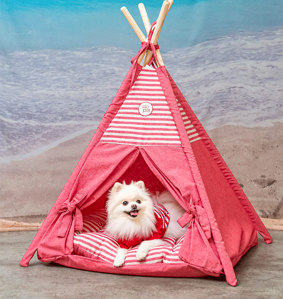 Tenda São Pet Paraty Vermelha para Cães e Gatos - Tam. P