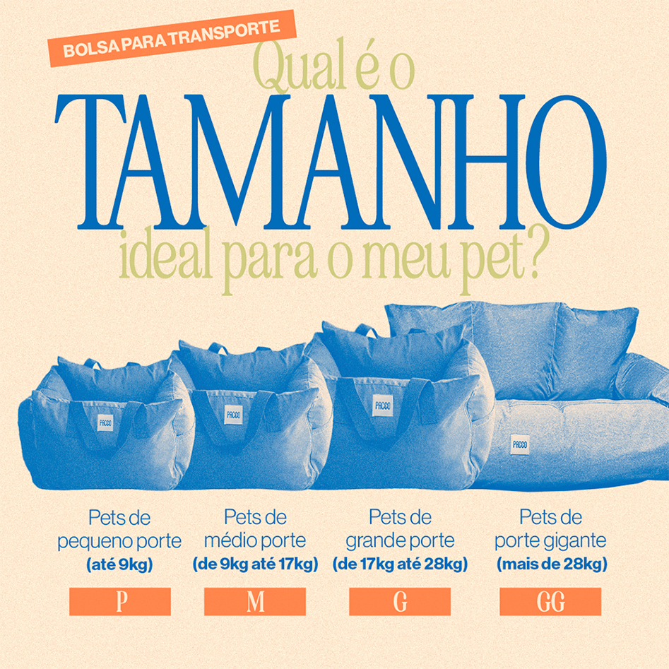 Bolsa de Transporte Pacco Puppy Caramelo Cangu Nature para Cães e Gatos - Tam. M