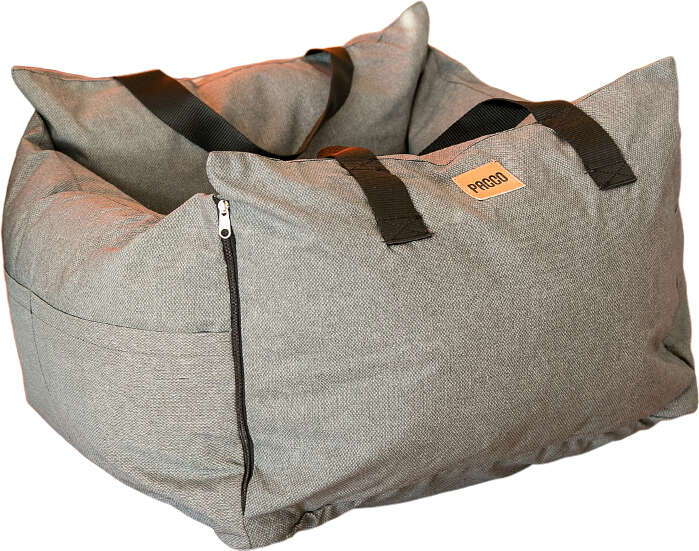 Bolsa de Transporte Pacco Puppy Cinza Cangu Ecotec para Cães e Gatos - Tam. G