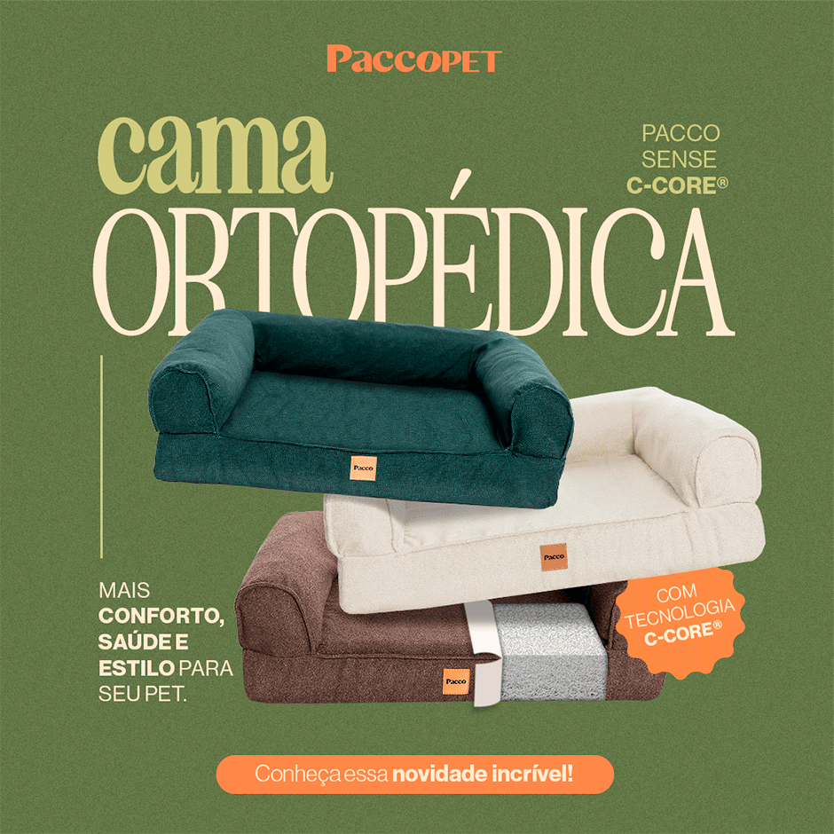 Cama Pacco Puppy Sense Ecotec Bege C-Core para Cães e Gatos - Tam. GG