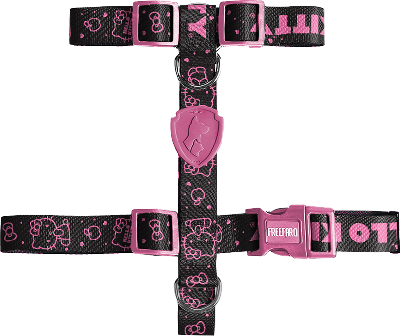 Peitoral H Freefaro Hello Kity Black para Cães - Tam. G
