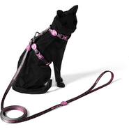 Peitoral e Guia Freefaro Hello Kity Black para Gatos - Tam. P