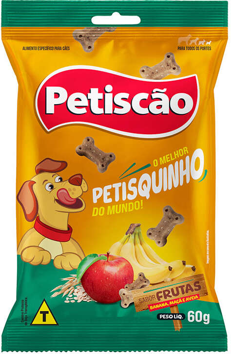 Petisquinho Mastigável Petiscão para Cães sabor Frutas - 60 g