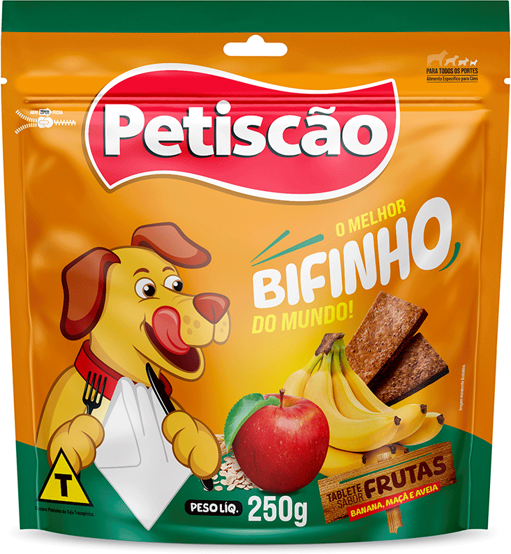 Bifinho Tablete Mastigável Petiscão para Cães sabor Frutas - 250 g