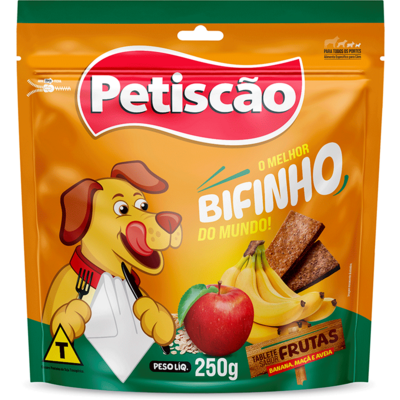 Bifinho Tablete Mastigável Petiscão para Cães sabor Frutas