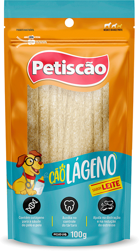 Petisco Cãolágeno Petiscão sabor Leite - 100 g