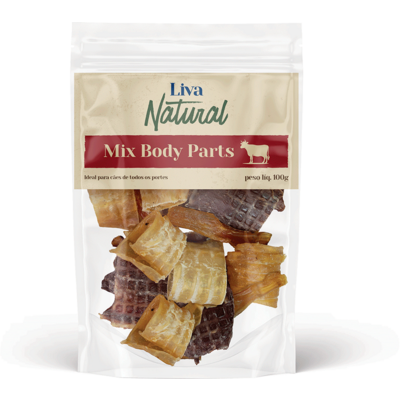 PePetisco Mastigável Liva Natural Mix com Bexiga, Esôfago e Traqueia Bovina para Cães