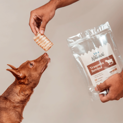 Petisco Mastigável Liva Natural Traqueia Bovina para Cães