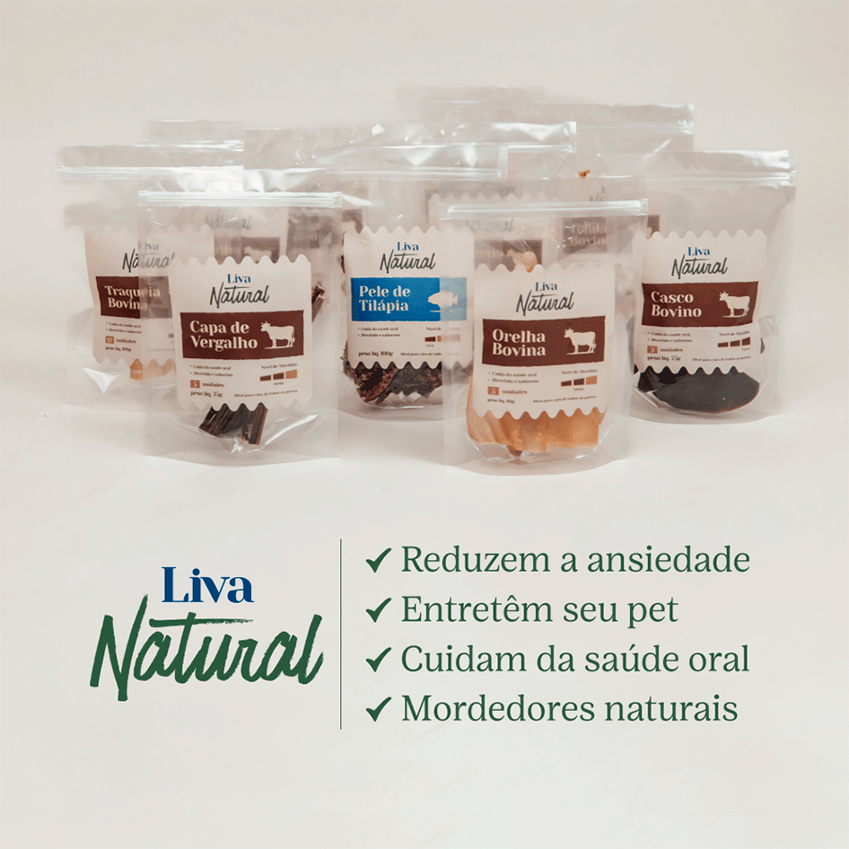 Petisco Mastigável Liva Natural Casco Bovino para cães - 3 Unidades