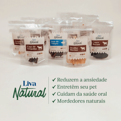 Petisco Mastigável Liva Natural Casco Bovino para Cães”