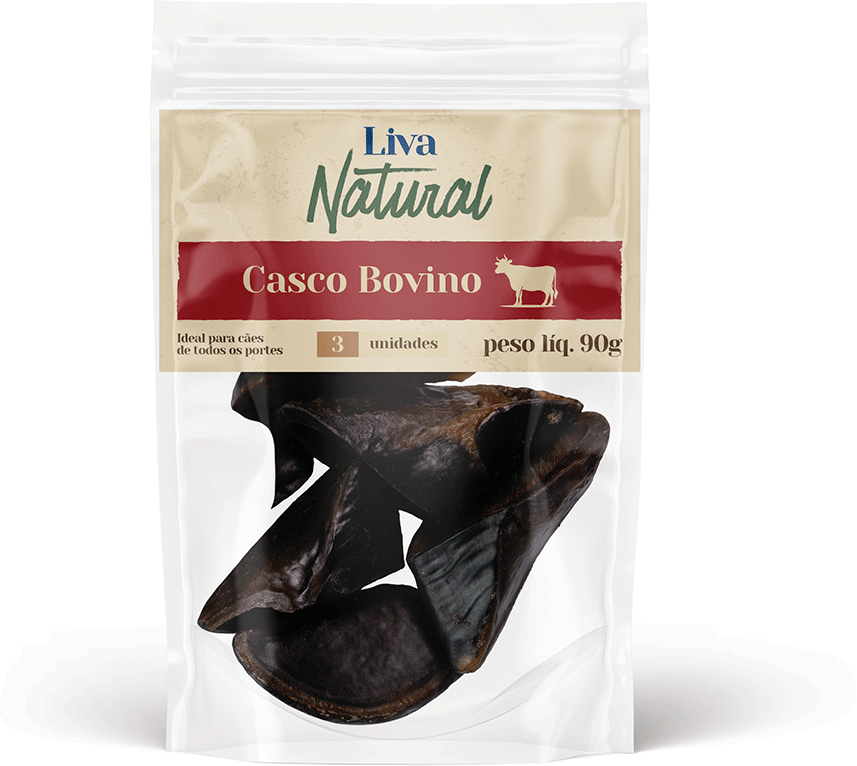 Petisco Mastigável Liva Natural Casco Bovino para cães - 3 Unidades