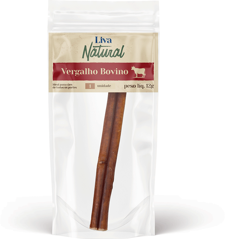 Petisco Mastigável Liva Natural Vergalho Bovino para Cães - 1 Unidade