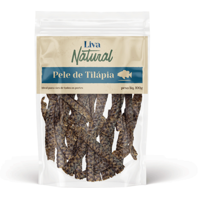 Petisco Mastigável Liva Natural Pele de Tilápia para Cães