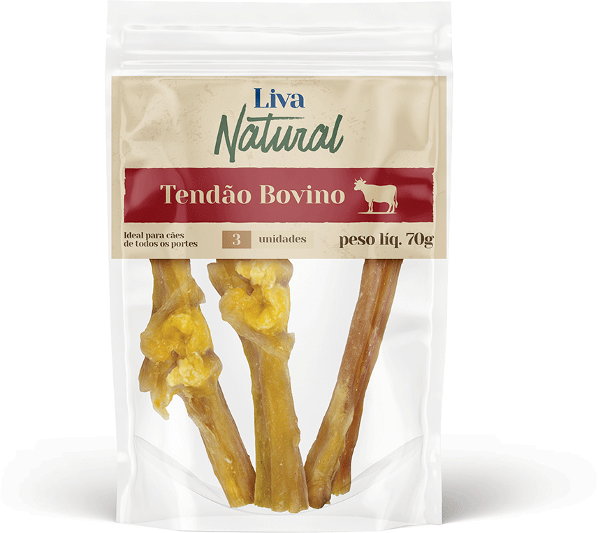 Petisco Mastigável Liva Natural Tendão Bovino para Cães - 3 Unidades