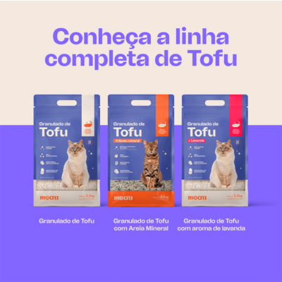 Granulado Higiênico de Tofu com Areia Mineral Meau para Gatos