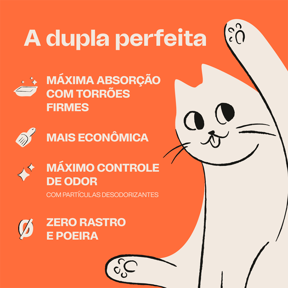 Granulado Higiênico de Tofu com Areia Mineral Meau para Gatos - 2,5Kg