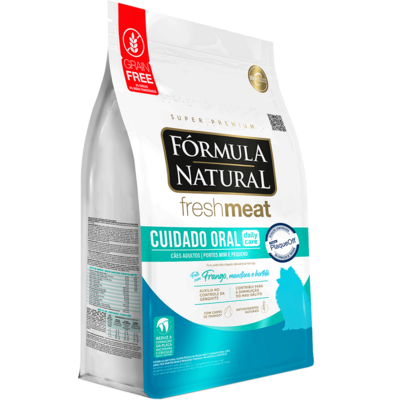 Ração Seca Fórmula Natural Fresh Meat Cuidado Oral para Cães Adultos Raças Mini e Pequena sabor Fango