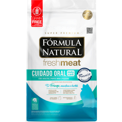 Ração Seca Fórmula Natural Fresh Meat Cuidado Oral para Cães Adultos Raças Mini e Pequena sabor Fango