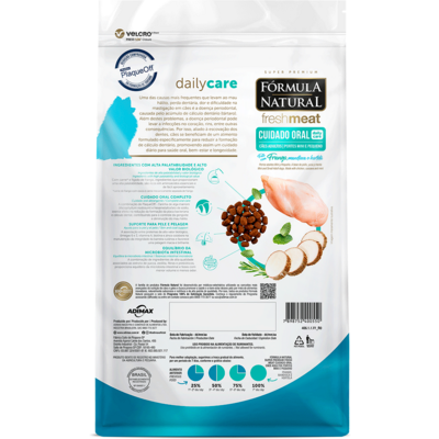 Ração Seca Fórmula Natural Fresh Meat Cuidado Oral para Cães Adultos Raças Mini e Pequena sabor Fango