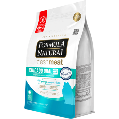 Ração Seca Fórmula Natural Fresh Meat Cuidado Oral para Cães Adultos Raças Mini e Pequena sabor Fango