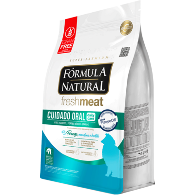 Ração Seca Fórmula Natural Fresh Meat Cuidado Oral para Cães Adultos Raças Média e Grande sabor Fango