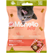 Petisco Mon Bites Monello Funcional para Gatos Castrados sabor Peru e Aveia - 80 g