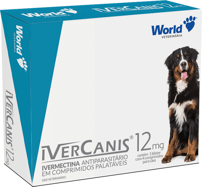 Antiparasitário World Veterinária 12 mg para Cães de 60Kg - 4 Comprimidos