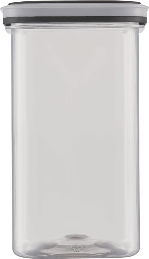 Pote Organizador Quadrado Industria Bandeirante Tampa Preta - 1500 mL