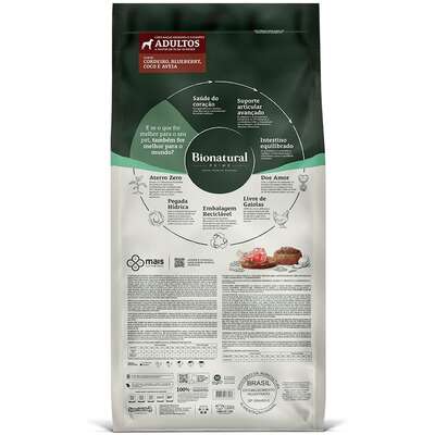 Ração Seca Bionatural Prime Adultos para Cães Filhotes Raças Grandes e Gigantes sabor Cordeiro