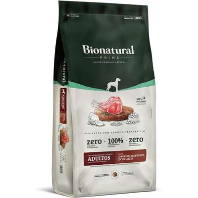 Ração Seca Bionatural Prime Adultos para Cães Filhotes Raças Grandes e Gigantes sabor Cordeiro